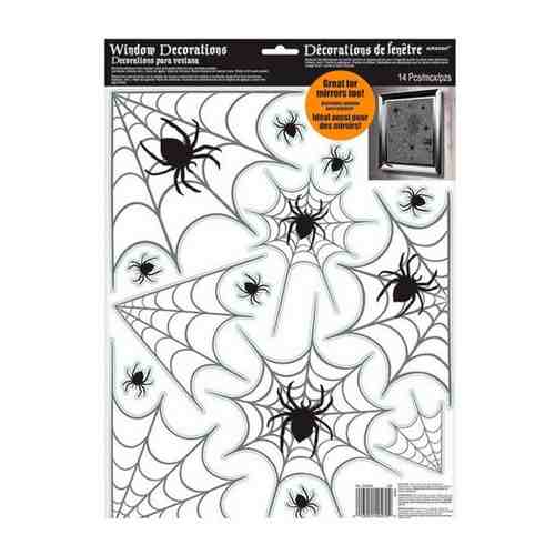 Наклейки пауки с паутиной (Цв: Черный ) арт. 101453135664