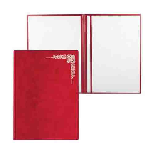 Папка адресная бархат с виньеткой, формат А4, красная, индивидуальная упаковка, АП4-фк-047 арт. 101190950750