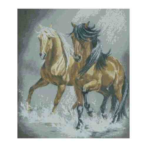 Паутинка М-344 Пара лошадей 40 x 45 см Набор алмазная мозаика арт. 101321483442