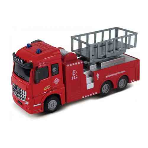 Пожарная машина Funky Toys с подъемным механизмом, кабина die-cast, инерционная, свет, звук, 1:43 (FT61078) арт. 101179084637
