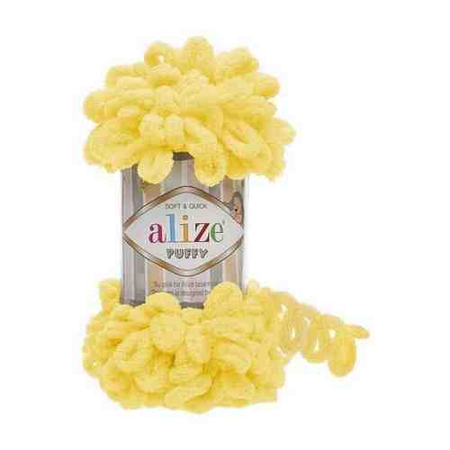 Пряжа Alize Puffy (Пуффи) - 2 мотка Цвет: 216 желтый 100% микрополиэстер 100г 9м арт. 101762620464