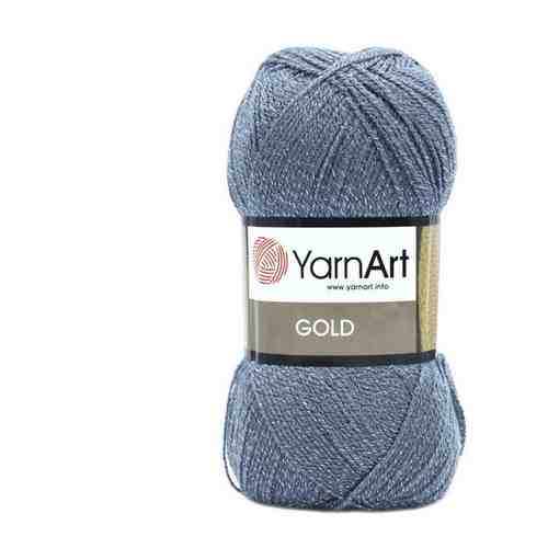 Пряжа для вязания YarnArt 'Gold' 100гр 400м (92% акрил, 8% металлик) (9044 серый), 5 мотков арт. 101080156258