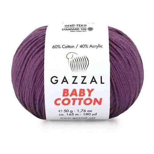 Пряжа Gazzal Baby Cotton (Беби Коттон) - 5 мотков Цвет: Темно-фиолетовый (3441) 60% хлопок, 40% акрил 50г 165м арт. 101768011047
