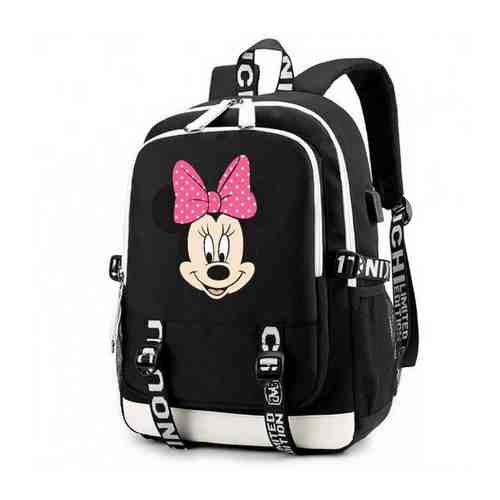 Рюкзак Минни Маус (Mickey Mouse) черный с USB-портом №4 арт. 101456309456