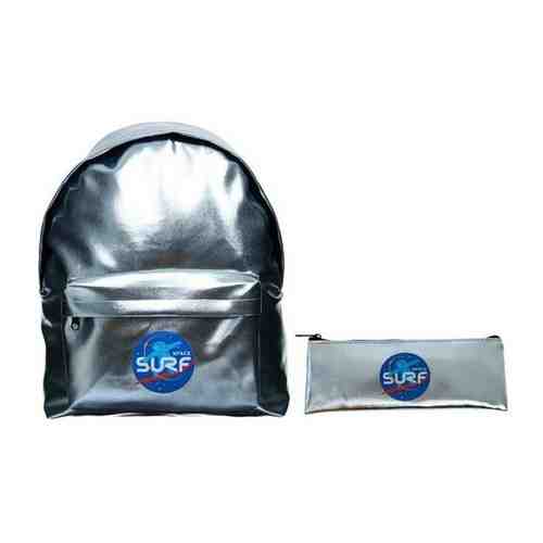 Рюкзак молодёжный 38х30х11 + пенал-косметичка голография Surf space арт. 101345148583
