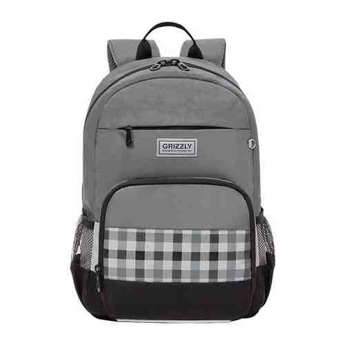 Рюкзак школьный Grizzly RB-155-1/3 серый - черный арт. 875549103