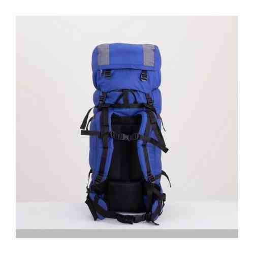 Рюкзак туристический Taif 60 л, на шнурке, наружный карман, 2 боковые сетки, синий-голубой арт. 101333052279