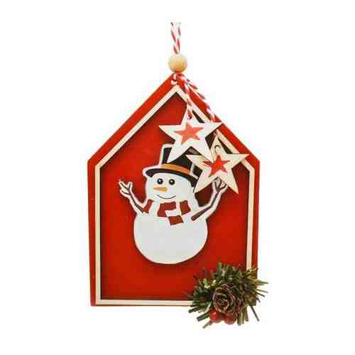 Школа талантов Набор для творчества - создай ёлочное украшение «Снеговик в красном домике» арт. 101478757413