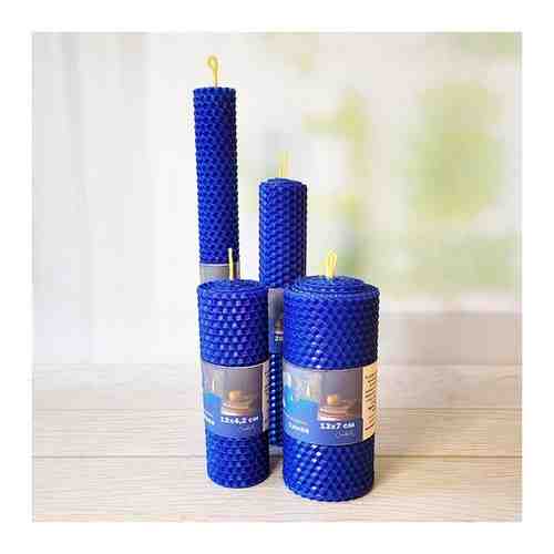 Свечи из вощины Синие набор 4 штуки арт. 101709971879
