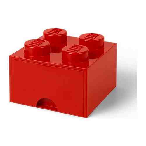 Ящик для хранения LEGO 4 выдвижной Storage brick красный арт. 100928008038