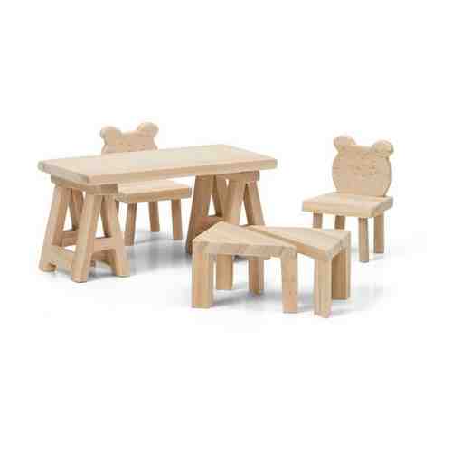 Деревянная мебель для домика Lundby Сделай сам: Стол и стулья (LB_60906400) арт. 100943100755