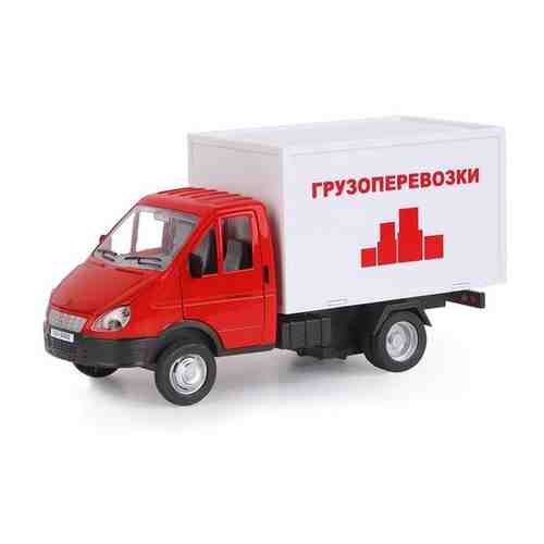 Фургон Автопанорама ГАЗ 3302 Газель бизнес Грузоперевозки JB1200217 1:28, 19.2 см, красный/белый арт. 100943040771