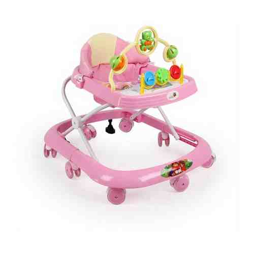 Ходунки «Забава», 8 силик. колес, муз., свет, игрушки, розовый арт. 101225171884