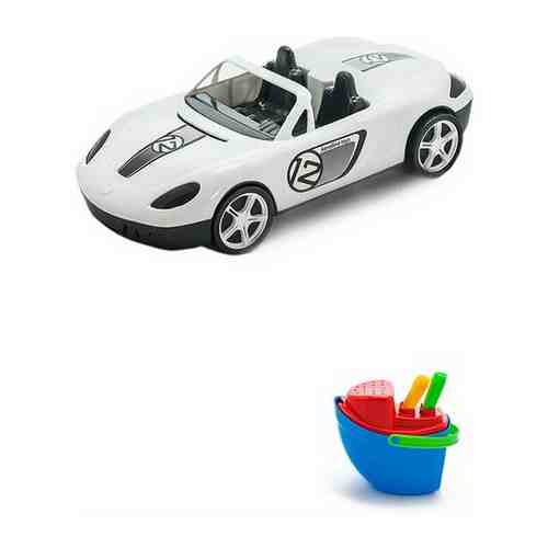 Игрушки для песочницы для снега Игрушка Детский автомобиль (Кабриолет) красный + Песочный набор Пароходик арт. 101370417785