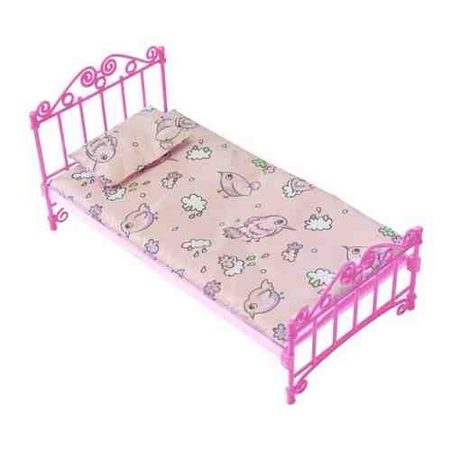 Кроватка розовая с постельным бельем арт. 100481291853