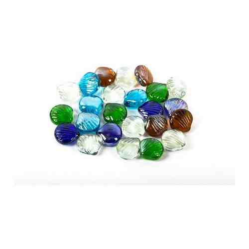 Марблс Blumentag стеклянные камни, 6*340 г, №03 ракушка 25*28 мм (GLG-07) арт. 101284938183