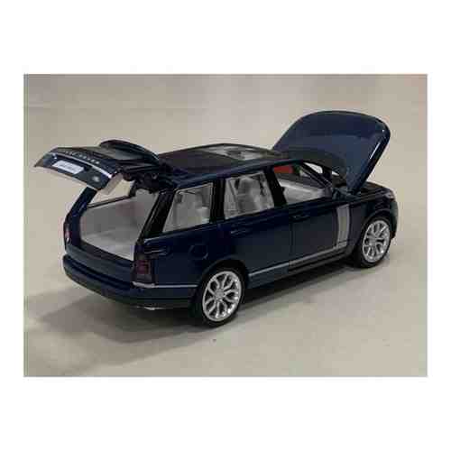 Масштабная железная модель Range Rover HSE 1:34 открываются двери капот багажник инерция синий с белым салоном развивающая игрушка арт. 101446369848