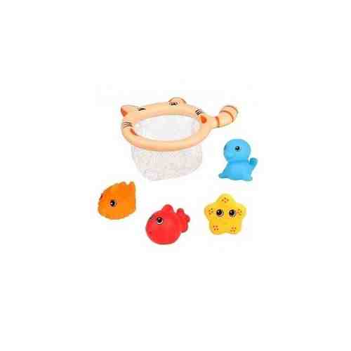 Набор игрушек для ванной Junfa Cачок и 4 фигурки морских обитателей 9010 арт. 101243495830
