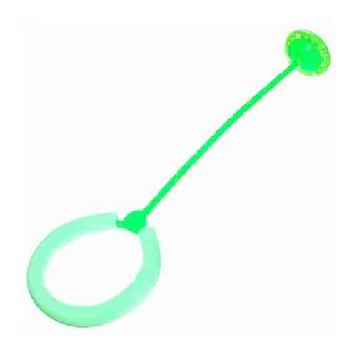 Нейроскакалка, скакалка на ногу, зеленая, со светящим роликом, с подсветкой. арт. 101561092367