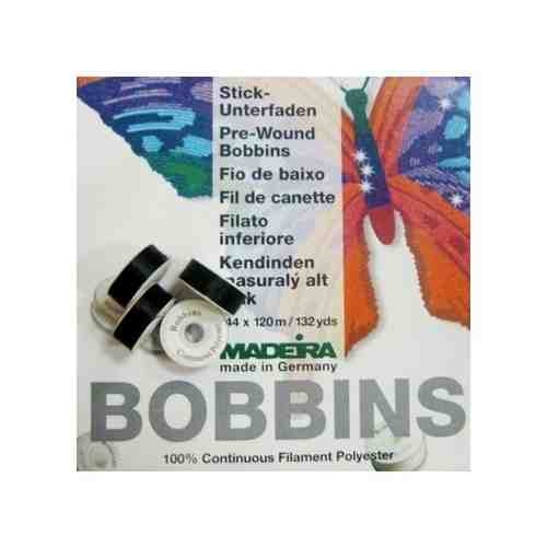 Нить в шпулях Bobbins №150, 125м черные Madeira арт. 308SCH арт. 101513909140