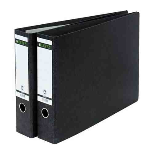 Папка-регистратор LEITZ Esselte 10730000 A3 75 мм картон черный мрамор арт. 973561455