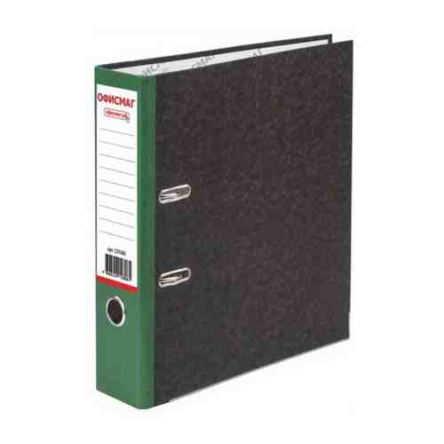 Папка-регистратор офисмаг, фактура стандарт, с мраморным покрытием, 75 мм, зеленый корешок, 225585 арт. 100716906831