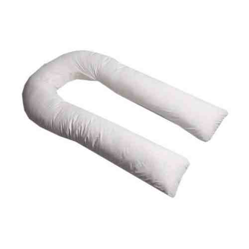 Подушка для беременных Body Pillow формы U с серой наволочкой в белых коронах, с наполнителем 