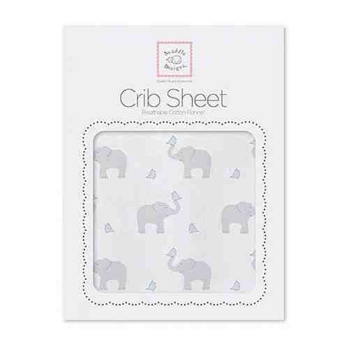 Простынь детская SwaddleDesigns Fitted Crib Sheet Y Sterling Deco Elephants арт. 101416498933