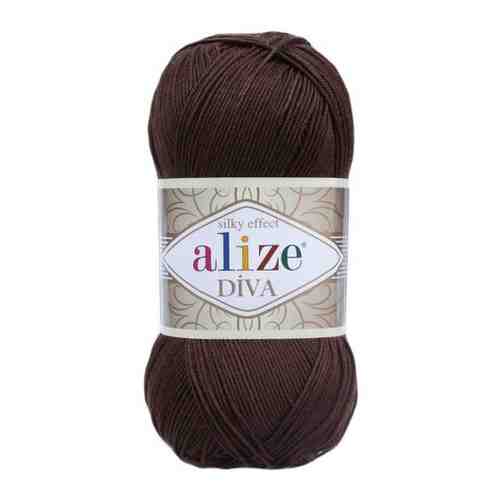 Пряжа для вязания ALIZE 'Diva' 100гр. 350м. (100% микрофибра) ТУ (26 коричневый), 5 мотков арт. 101315359828