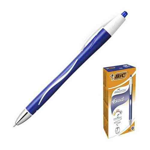 Ручка шариковая, автоматическая, чернила синие, 0.7 мм, тонкое письмо, резиновый упор, BIC Atlantis Exact арт. 101719131621