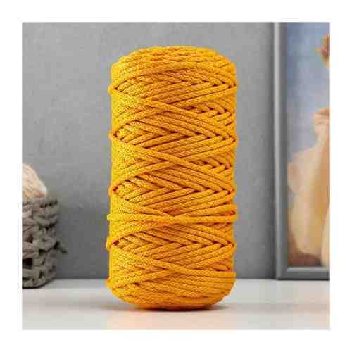 Шнур для вязания с сердечником 100% полиэфир, ширина 5 мм 100м/550гр (16 желтый) арт. 101437753525