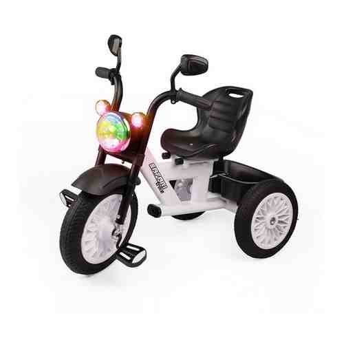 Велосипед детский трехколесный со светом и звуком, резиновые безвоздушные колеса, белый арт. 101284950793