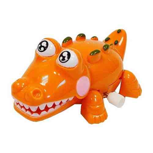 Заводная игрушка, Крокодильчик, оранжевый, двигает лапками и хвостом, размер игрушки - 10,5 х 6,5 х 5,5 см. арт. 101561081775